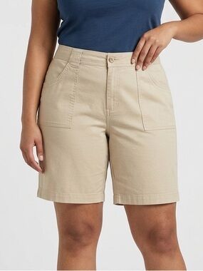 😍SHOW SPECIAL - NWT RIDERS BY LEE Beige Cotton and Spandex Utility Plus Size 18W